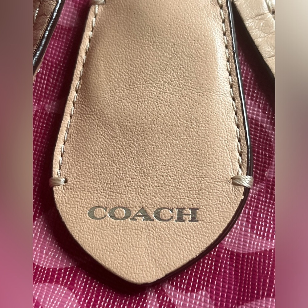 COACH PEYTON SIGNATURE TOTE SHOULDER BAG Large Pink Dream C print  BORDEAUX - Picture 7 of 11